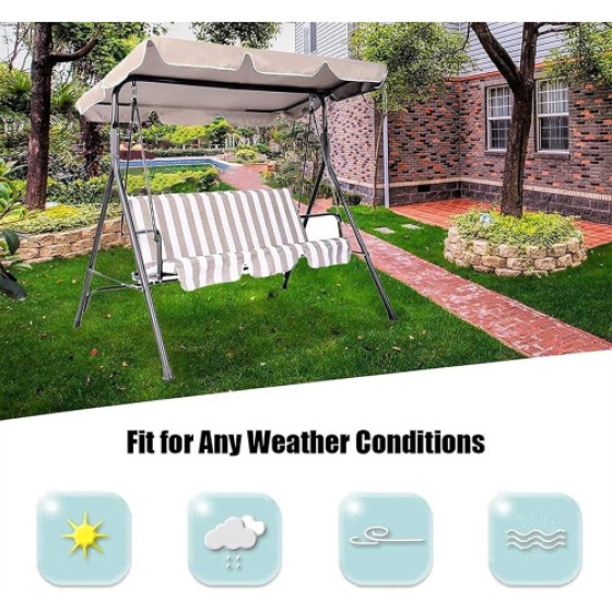 garden swing seat cover, UVresistant swing chair top, sun protection, roof replacement for outdoor lounger, beige 142x120x18cm beige Ref: 8625